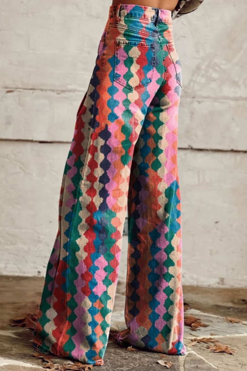 Elina Patterned Wide-Leg Jeans