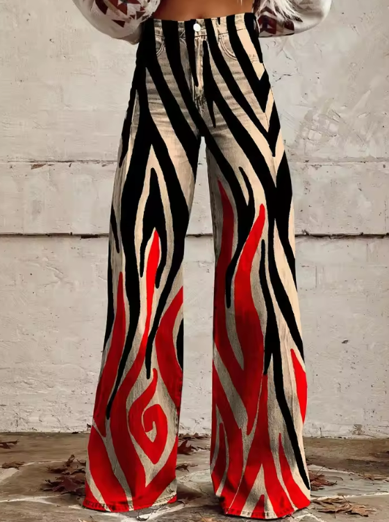 Mila Tribal Print Flared Denim Jeans