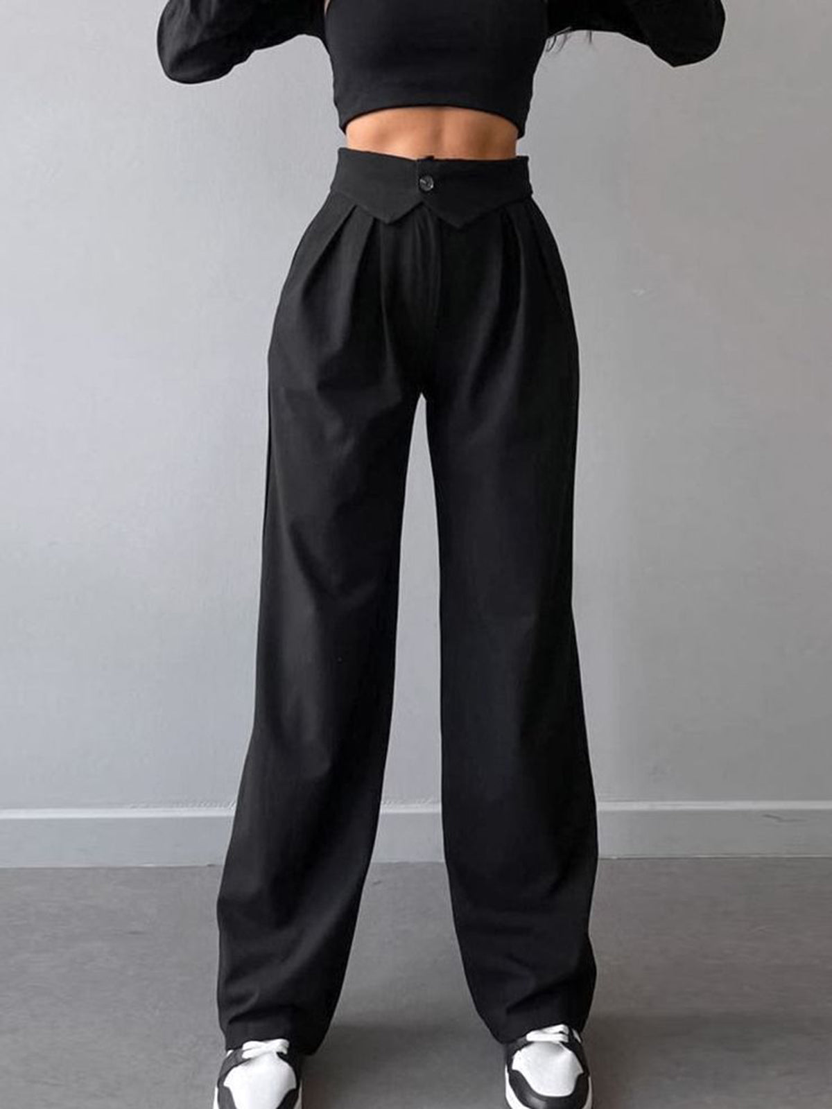 Hazel Street Fold-Waistband Trousers