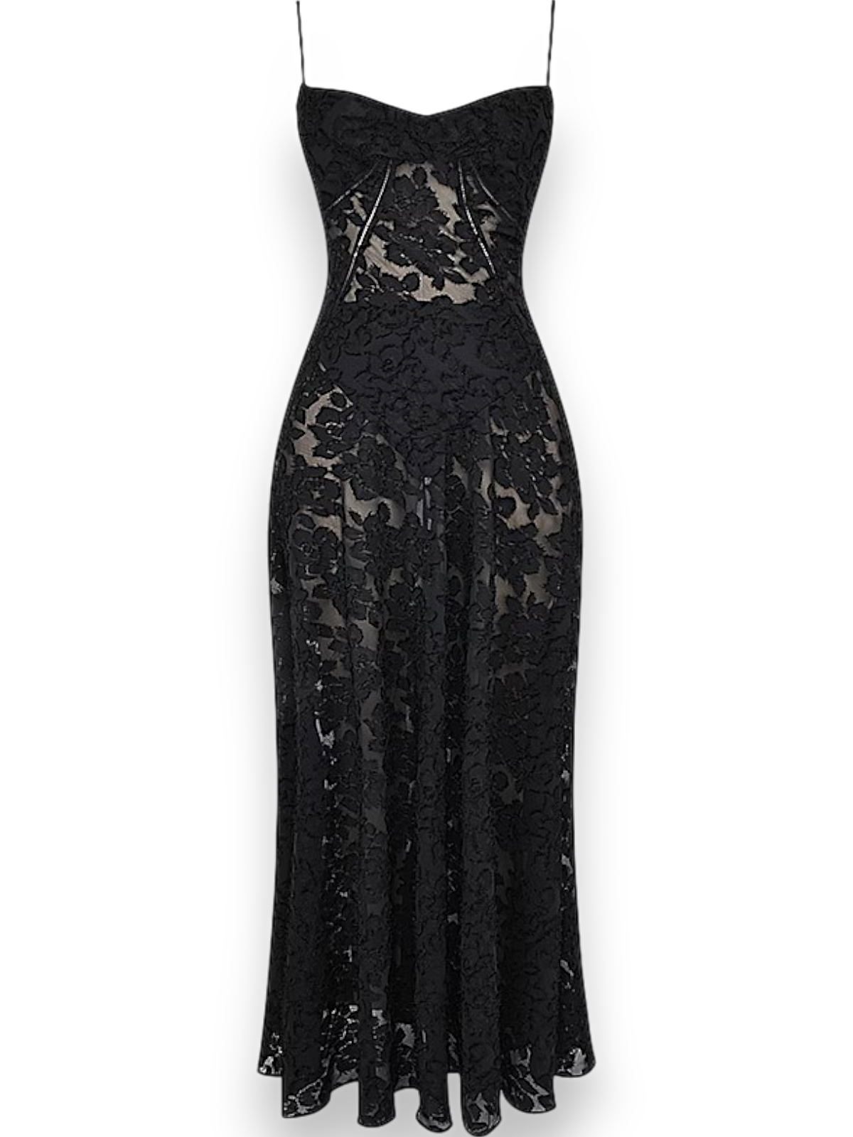 Amara Blossom Black Floral Vintage Gown