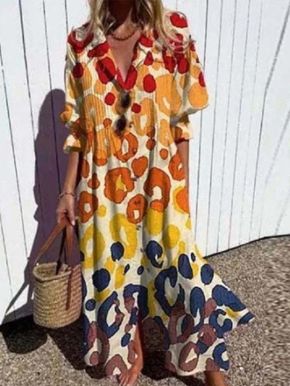 Cassidy Boho Puff Sleeve Maxi Dress