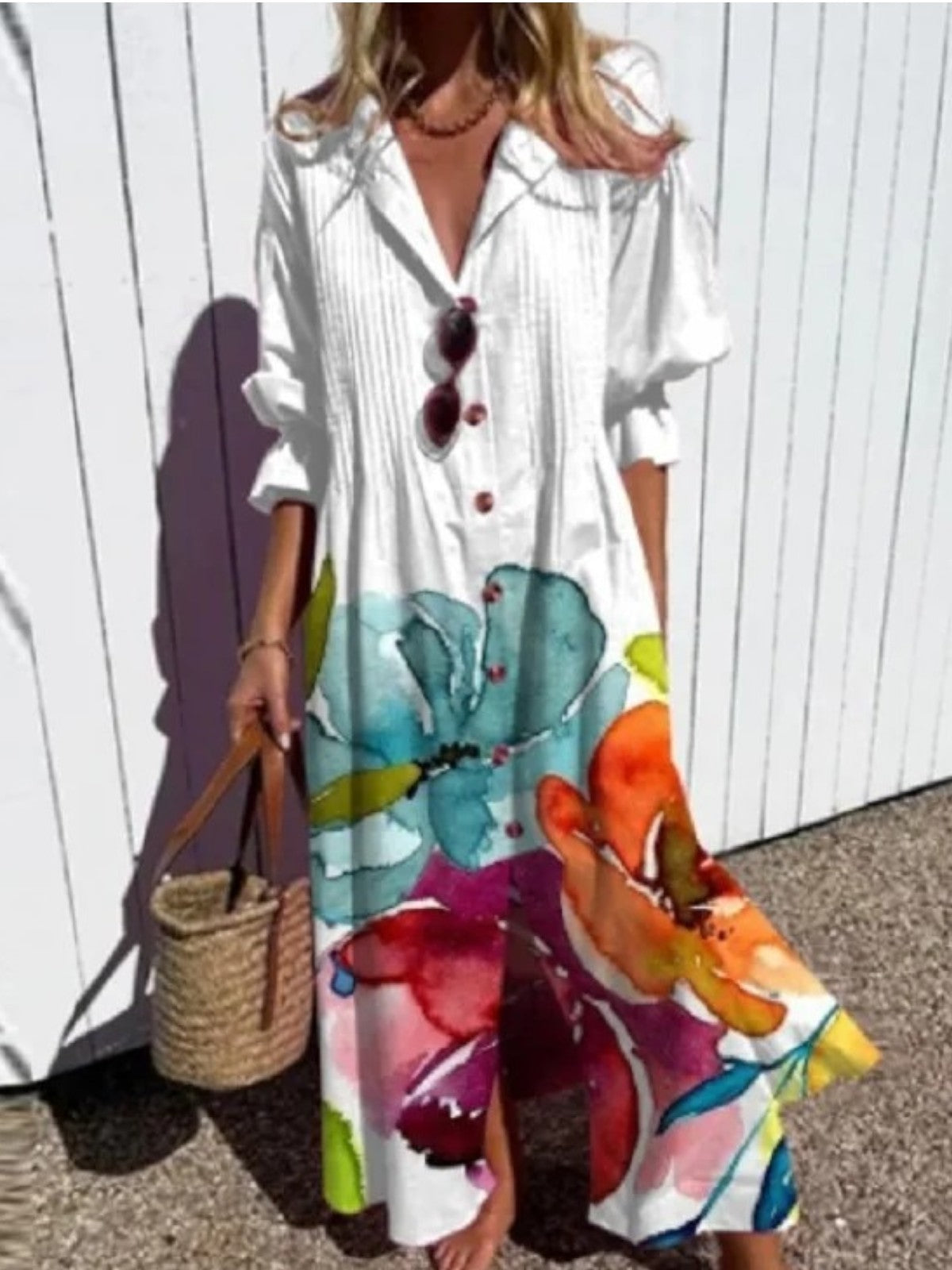 Cassidy Boho Puff Sleeve Maxi Dress