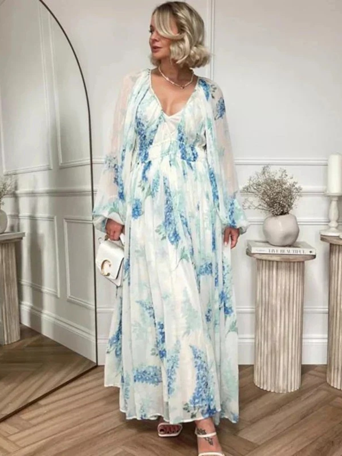 Amira Coastal Blue Maxi Dress