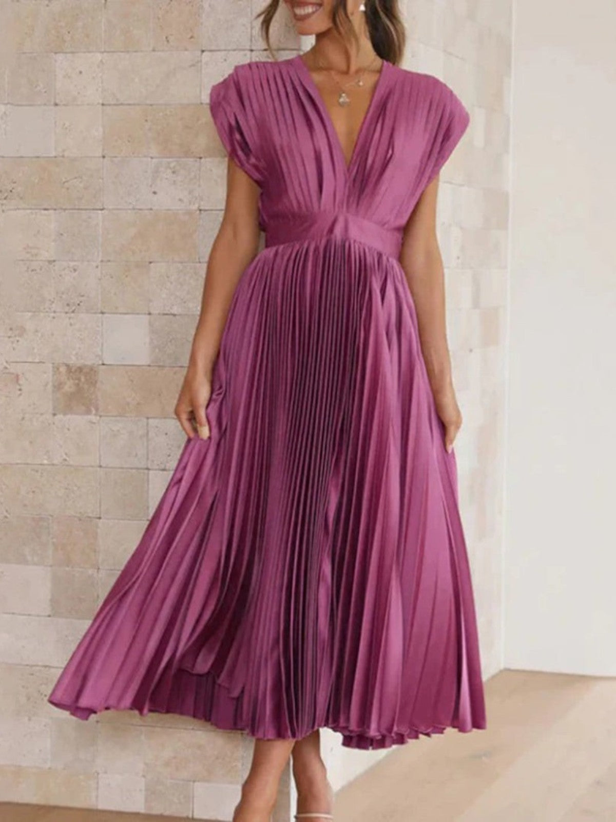 Alina Draped Neck Midi Dress
