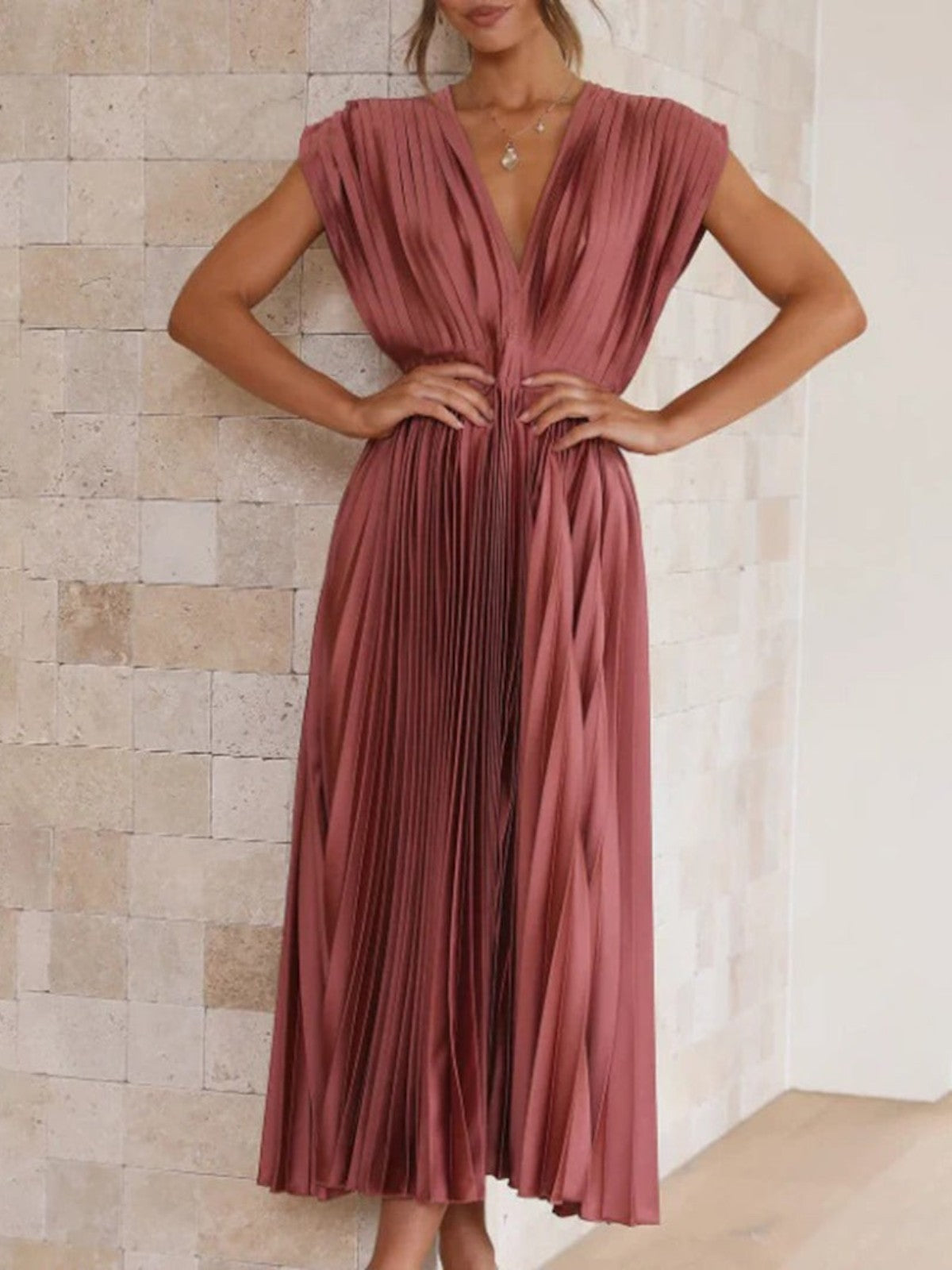 Alina Draped Neck Midi Dress