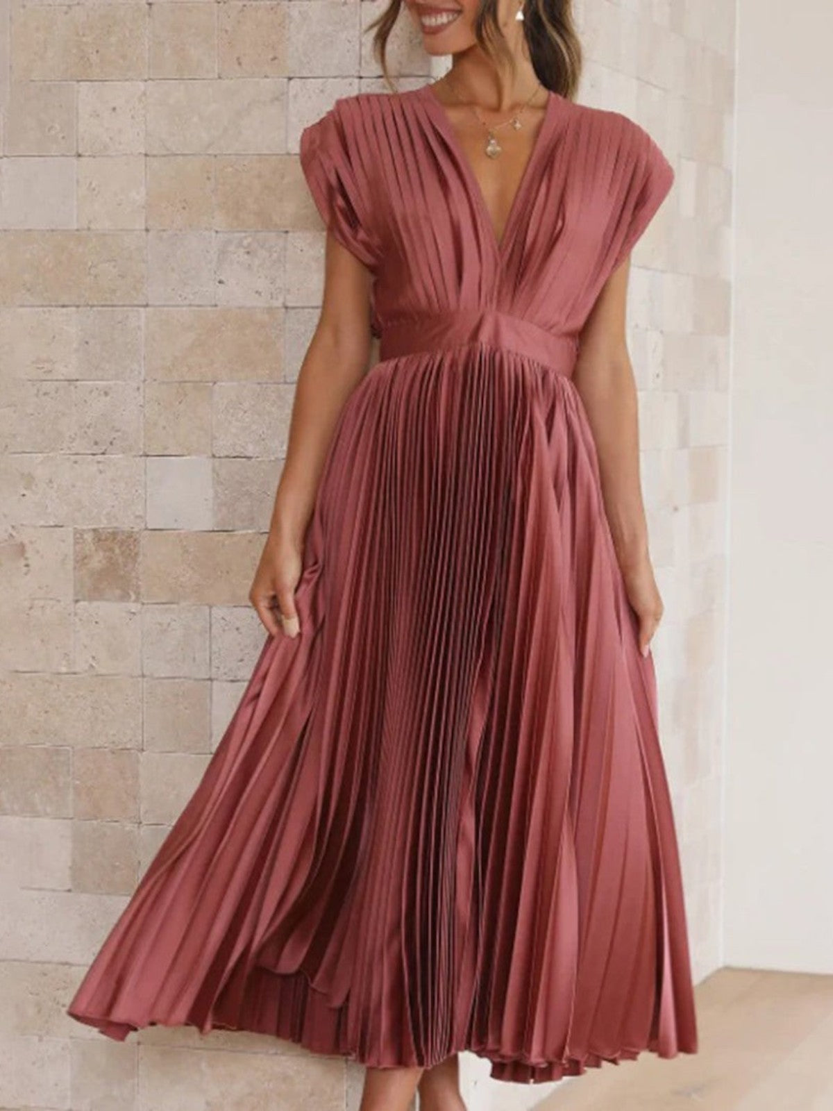 Alina Draped Neck Midi Dress