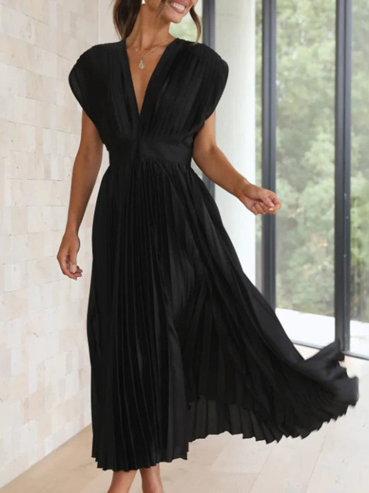 Alina Draped Neck Midi Dress