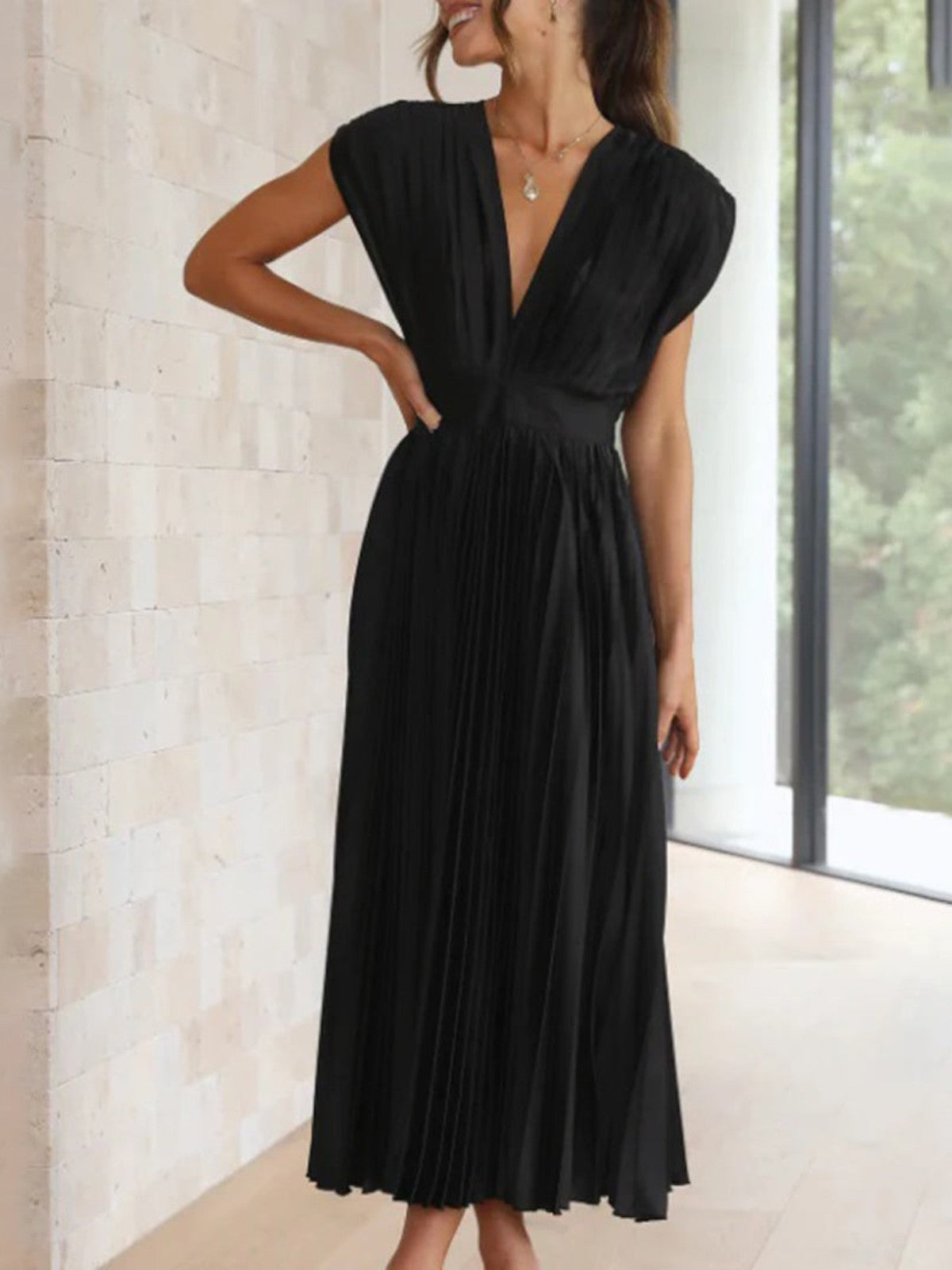Alina Draped Neck Midi Dress