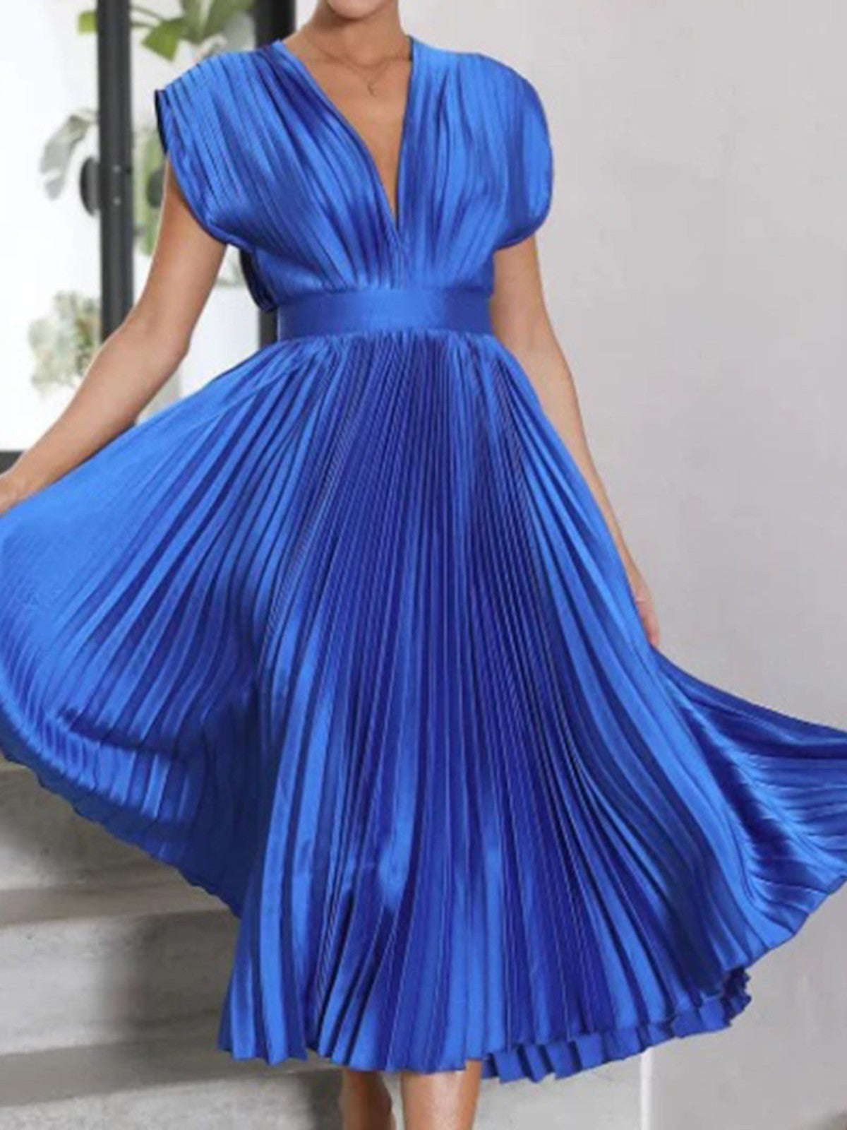 Alina Draped Neck Midi Dress