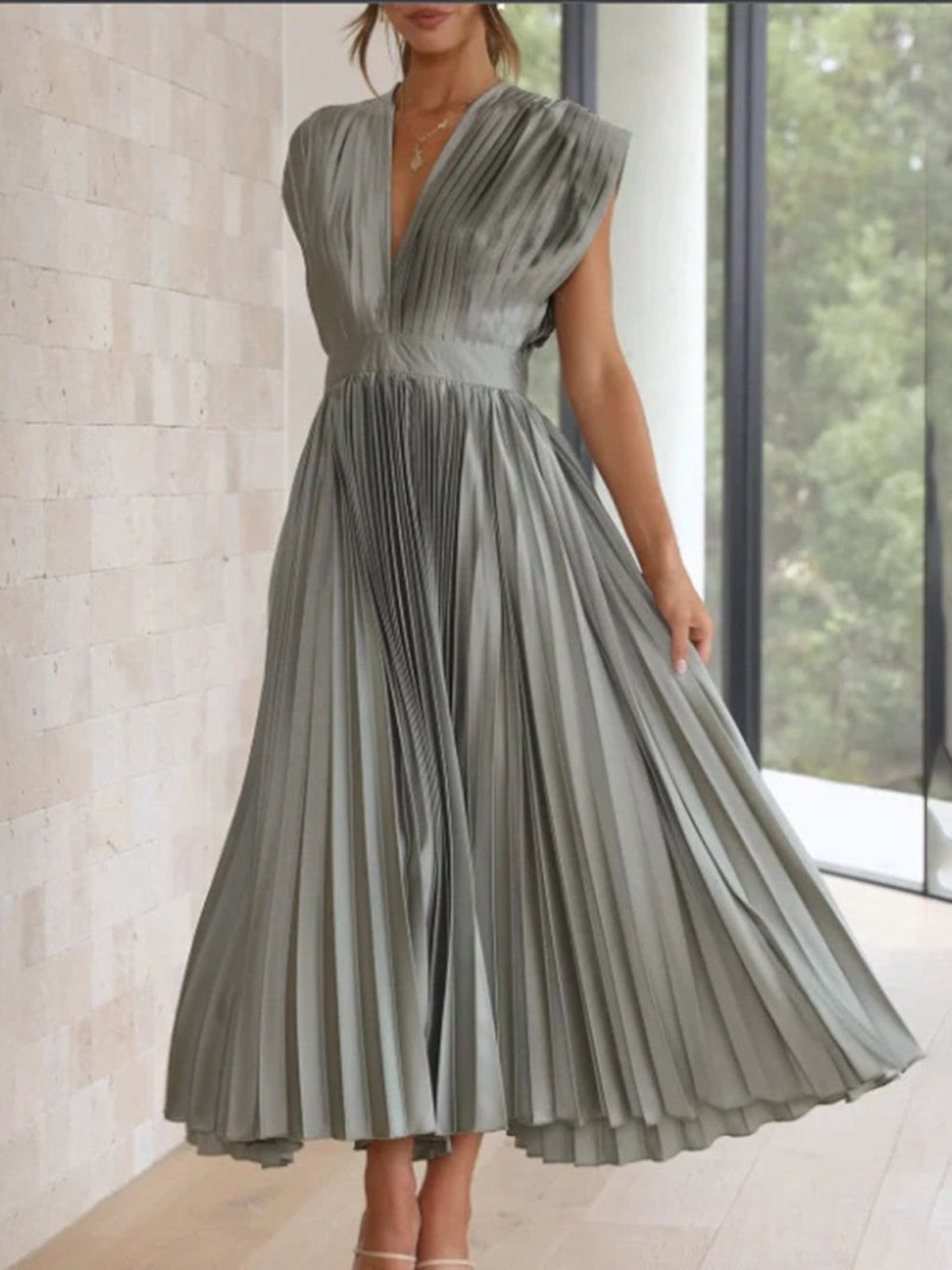 Alina Draped Neck Midi Dress