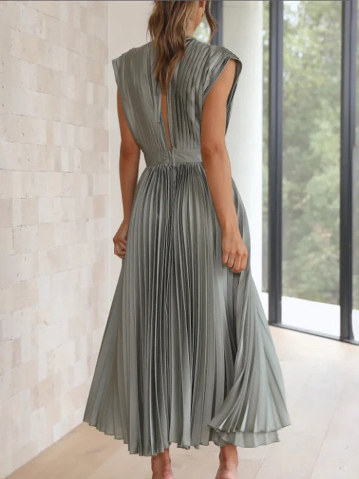 Alina Draped Neck Midi Dress