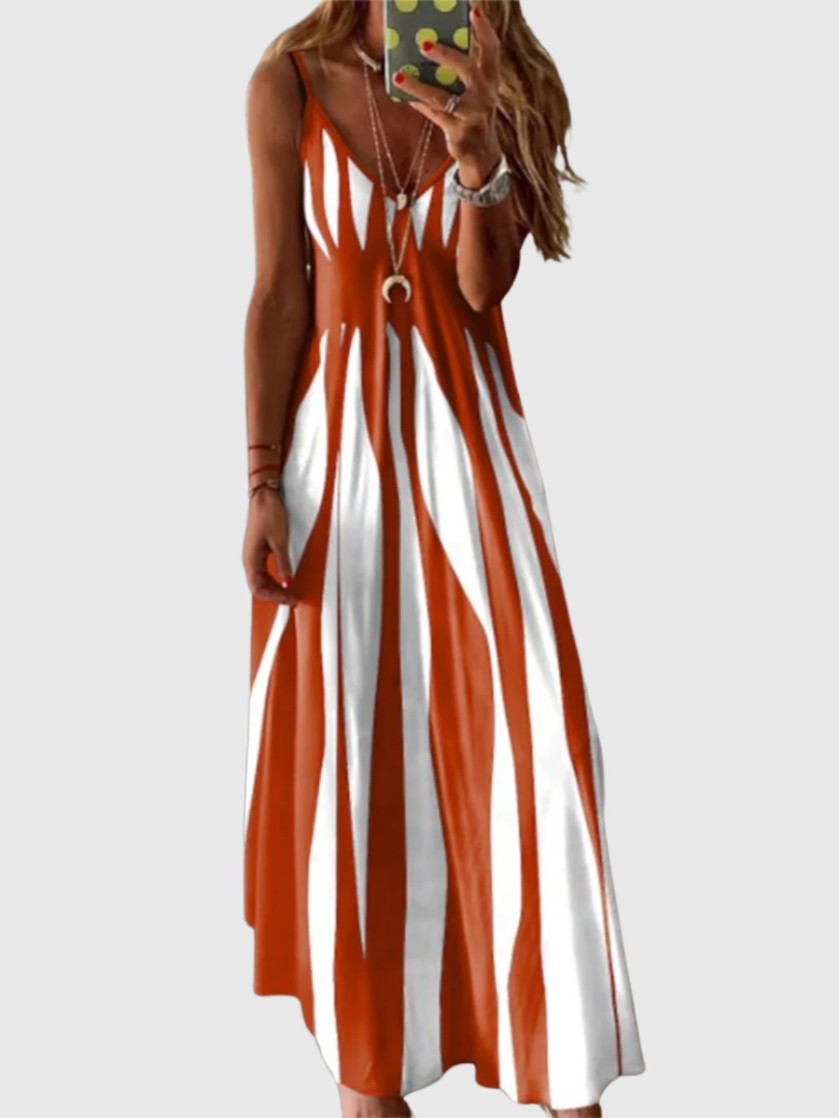 Elina Sleeveless Striped Maxi Dress