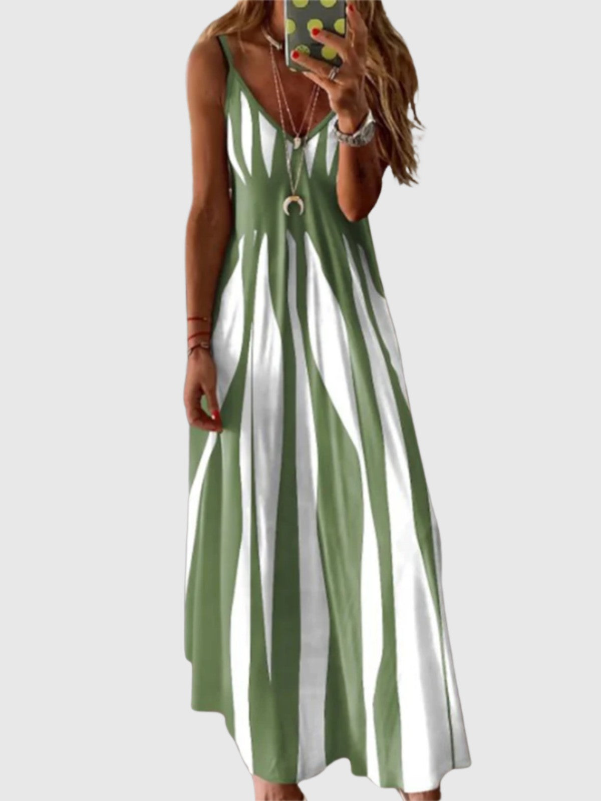 Elina Sleeveless Striped Maxi Dress