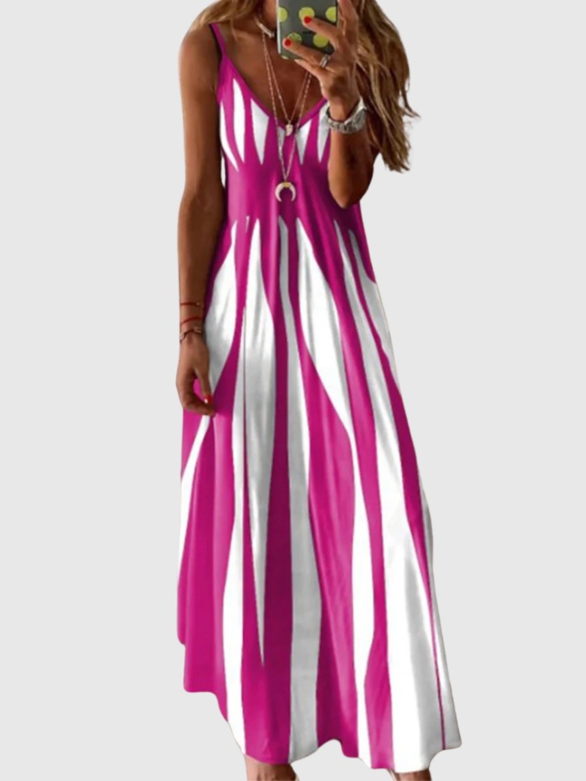 Elina Sleeveless Striped Maxi Dress