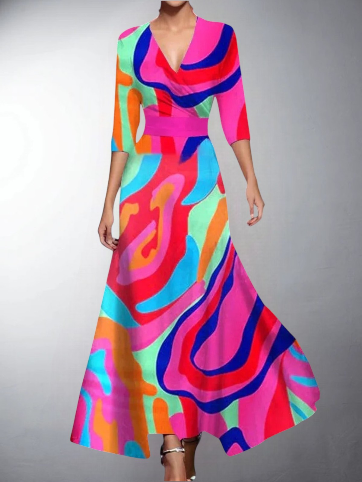 Isla Floral V-Neck Maxi Dress