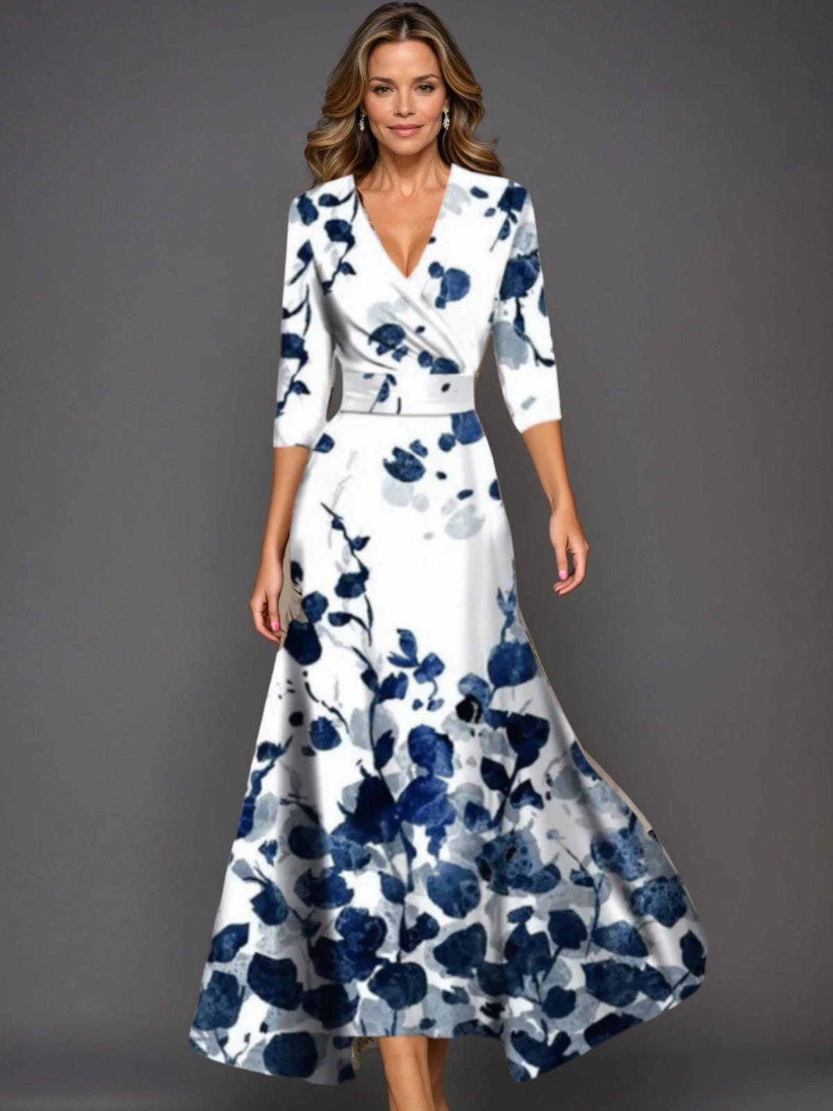 Isla Floral V-Neck Maxi Dress