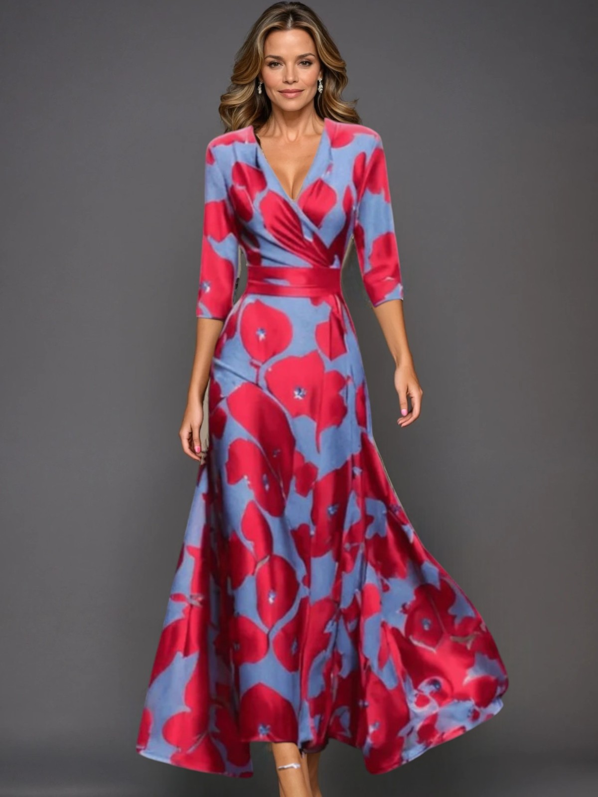 Isla Floral V-Neck Maxi Dress