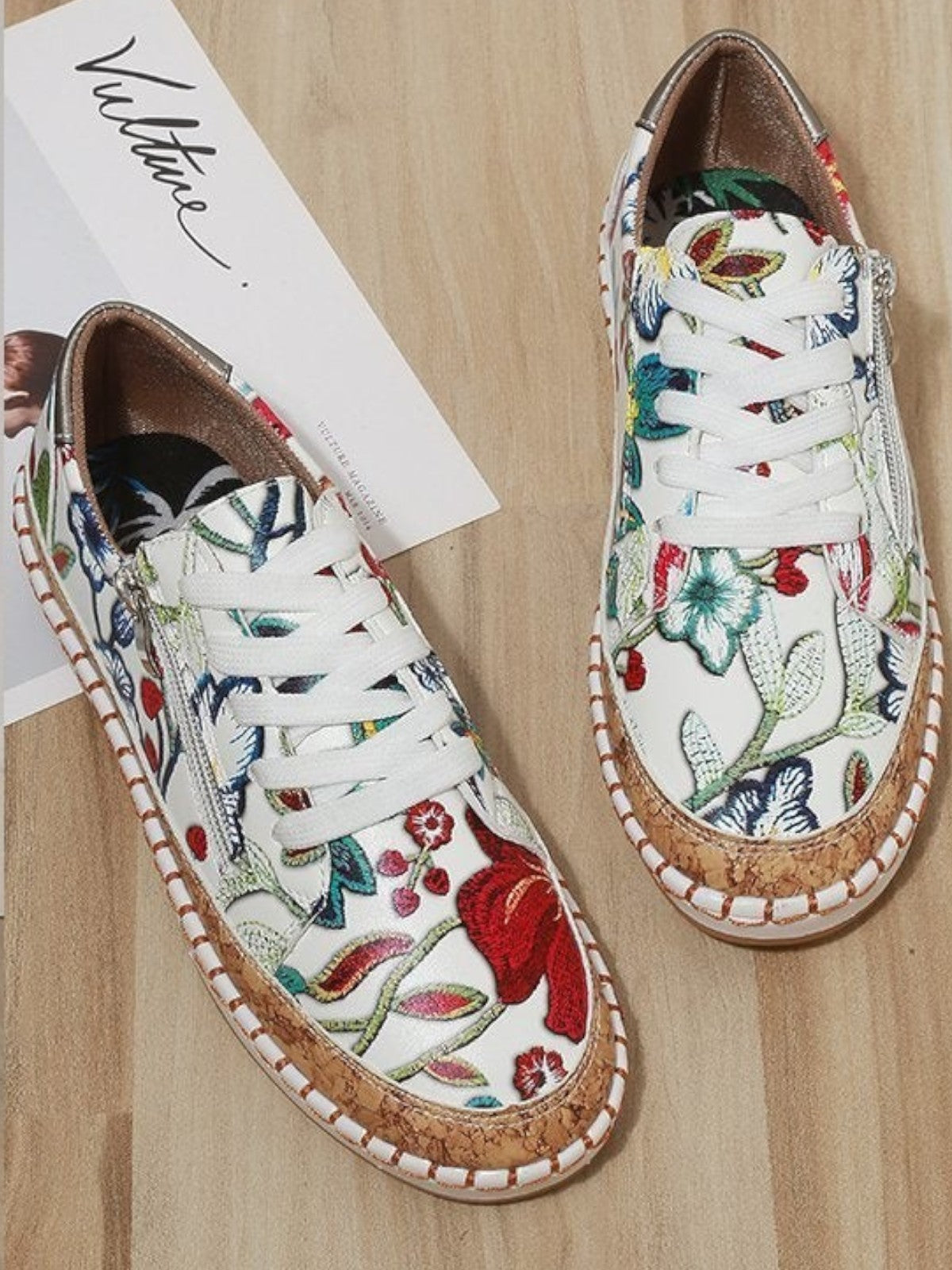 Plush Bloom Floral Sneakers