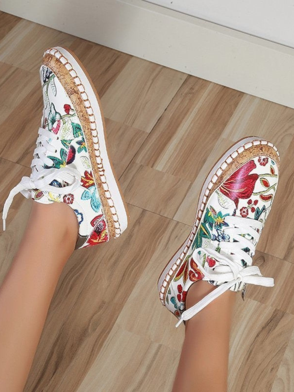 Plush Bloom Floral Sneakers