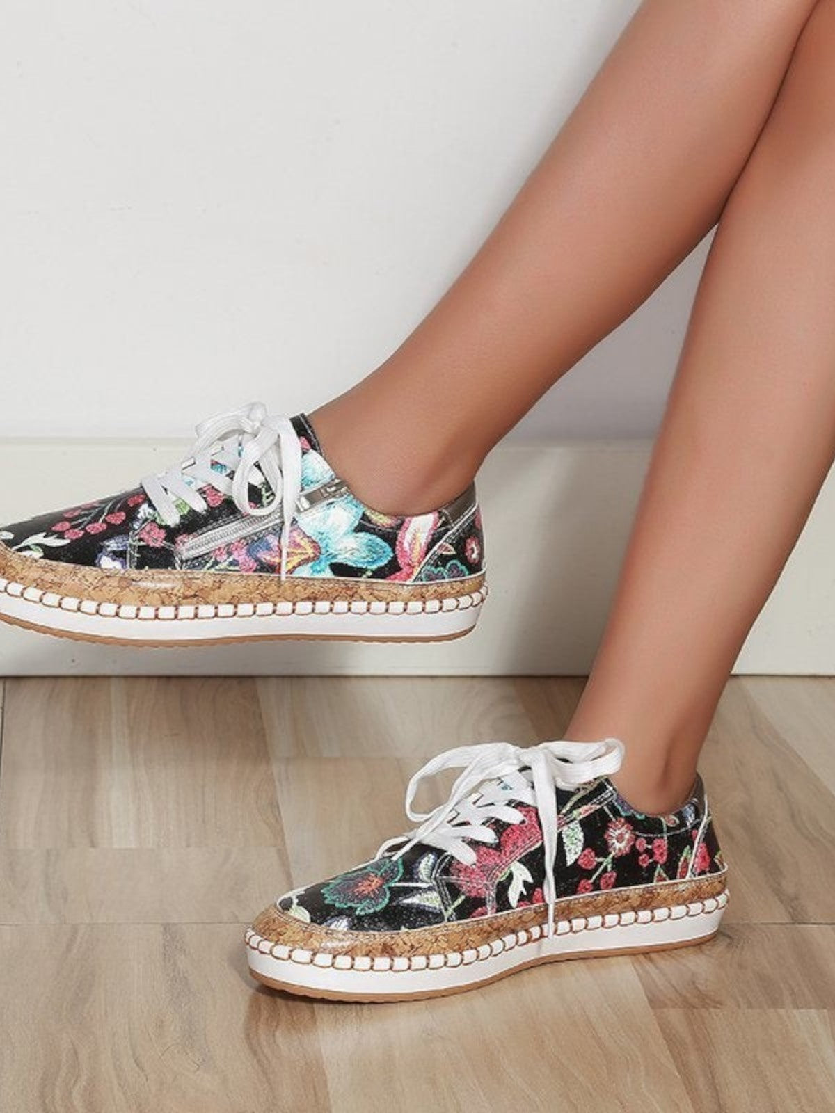 Plush Bloom Floral Sneakers