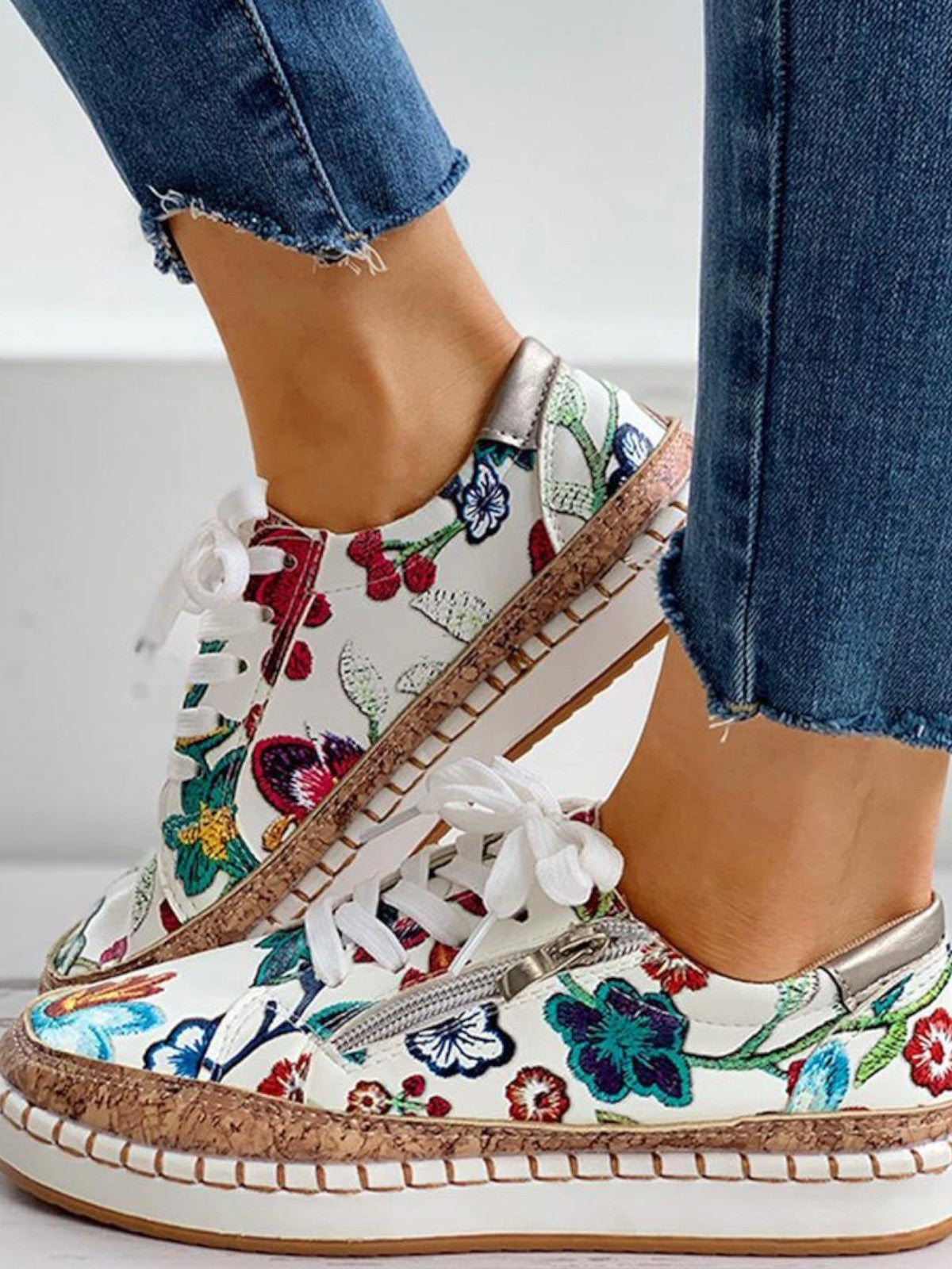 Plush Bloom Floral Sneakers