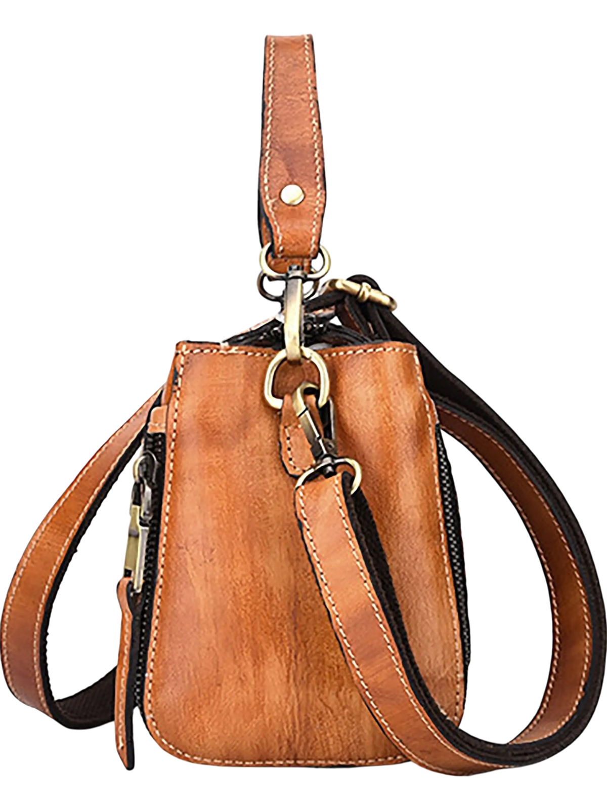 Flora Embossed Genuine Leather Tote Bag