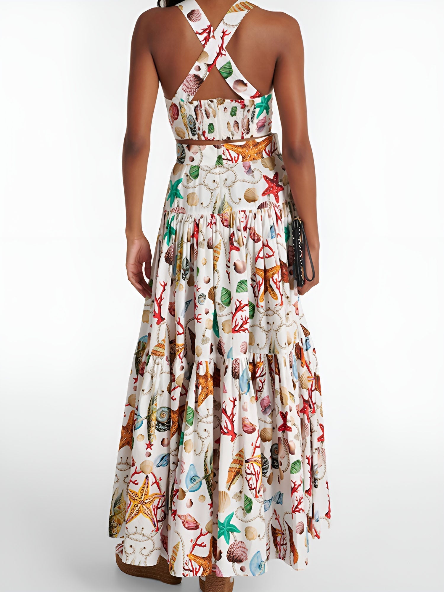 Elara Printed Pleated Skirt Set