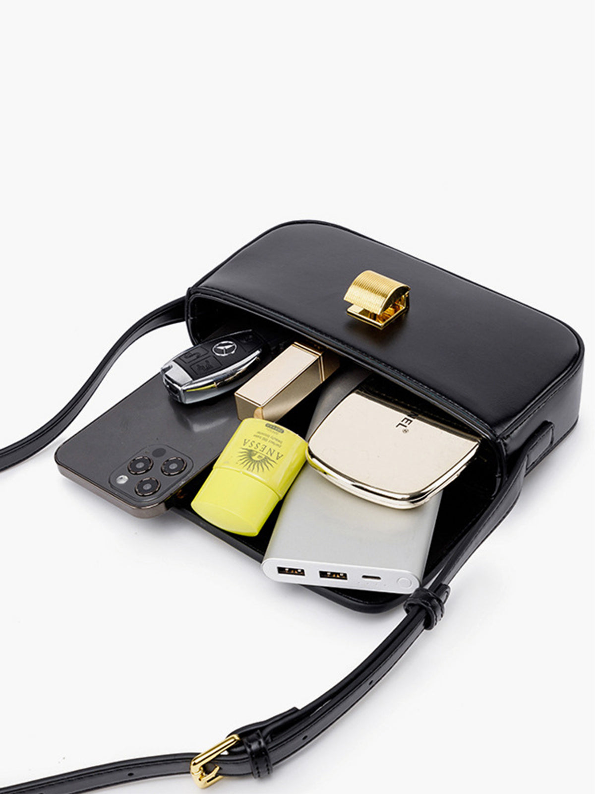 Scarlett Glossy Buckle Clutch Shoulder Bag