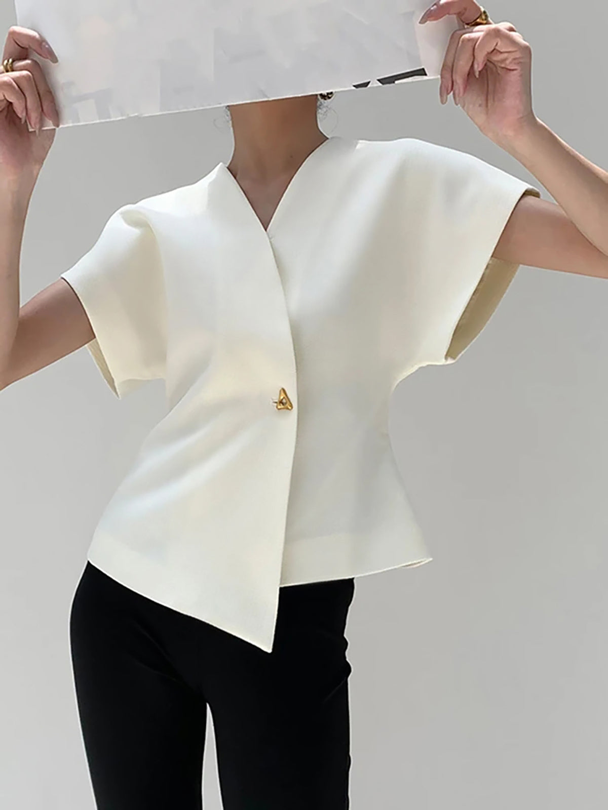 Amara V-Neck Button Blouse