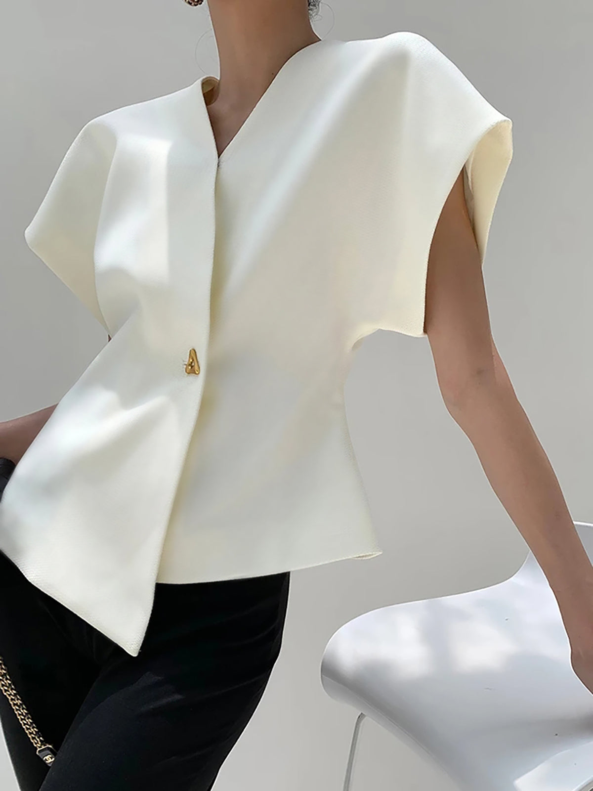 Amara V-Neck Button Blouse