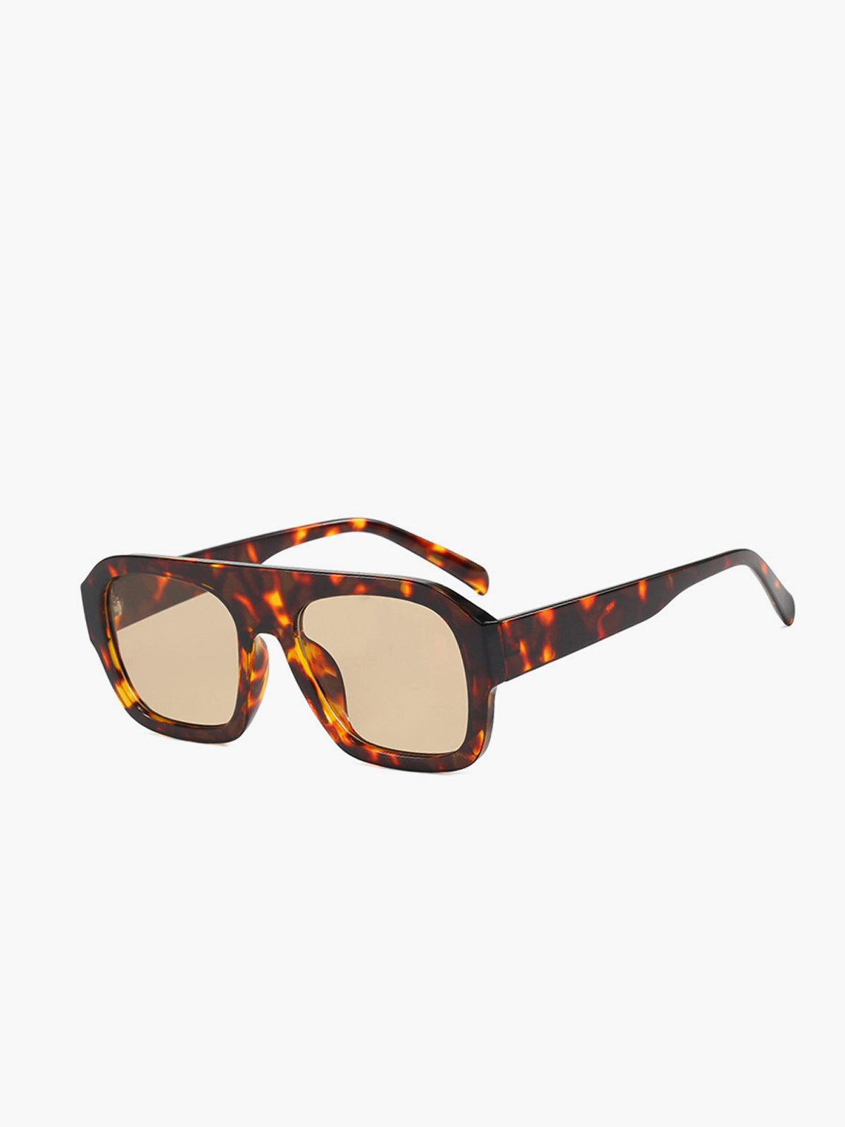 Arden Leopard Print Square Sunglasses