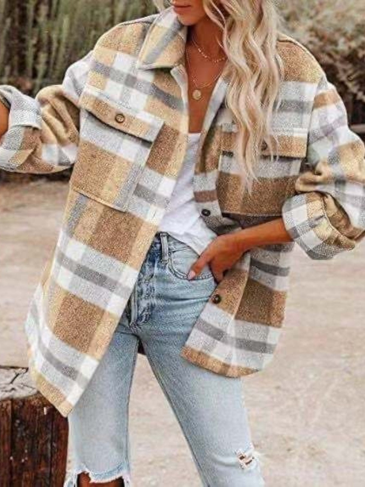 Elara Plaid Overshirt Coat