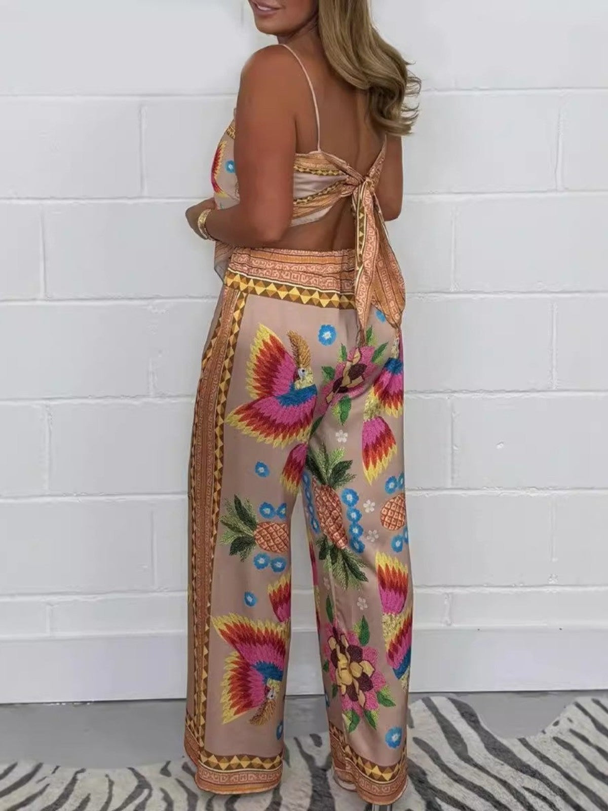 Elena Tropical Print Two-Piece Set
