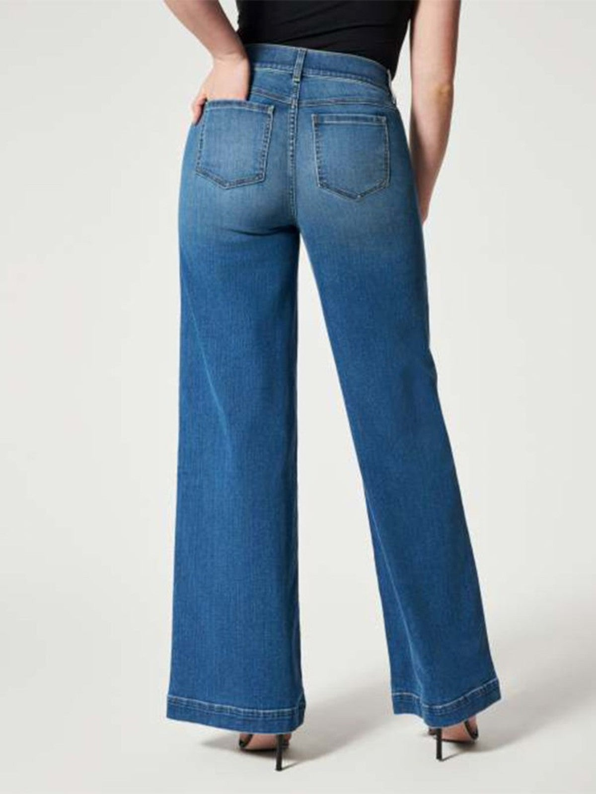 Isla Pull-On Wide-Leg Jeans