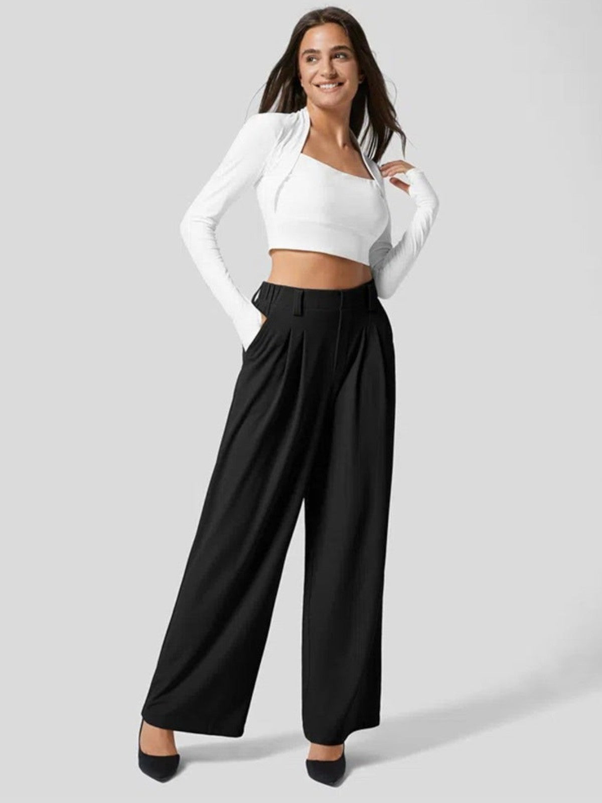 Aria Wide-Leg Palaz Trousers