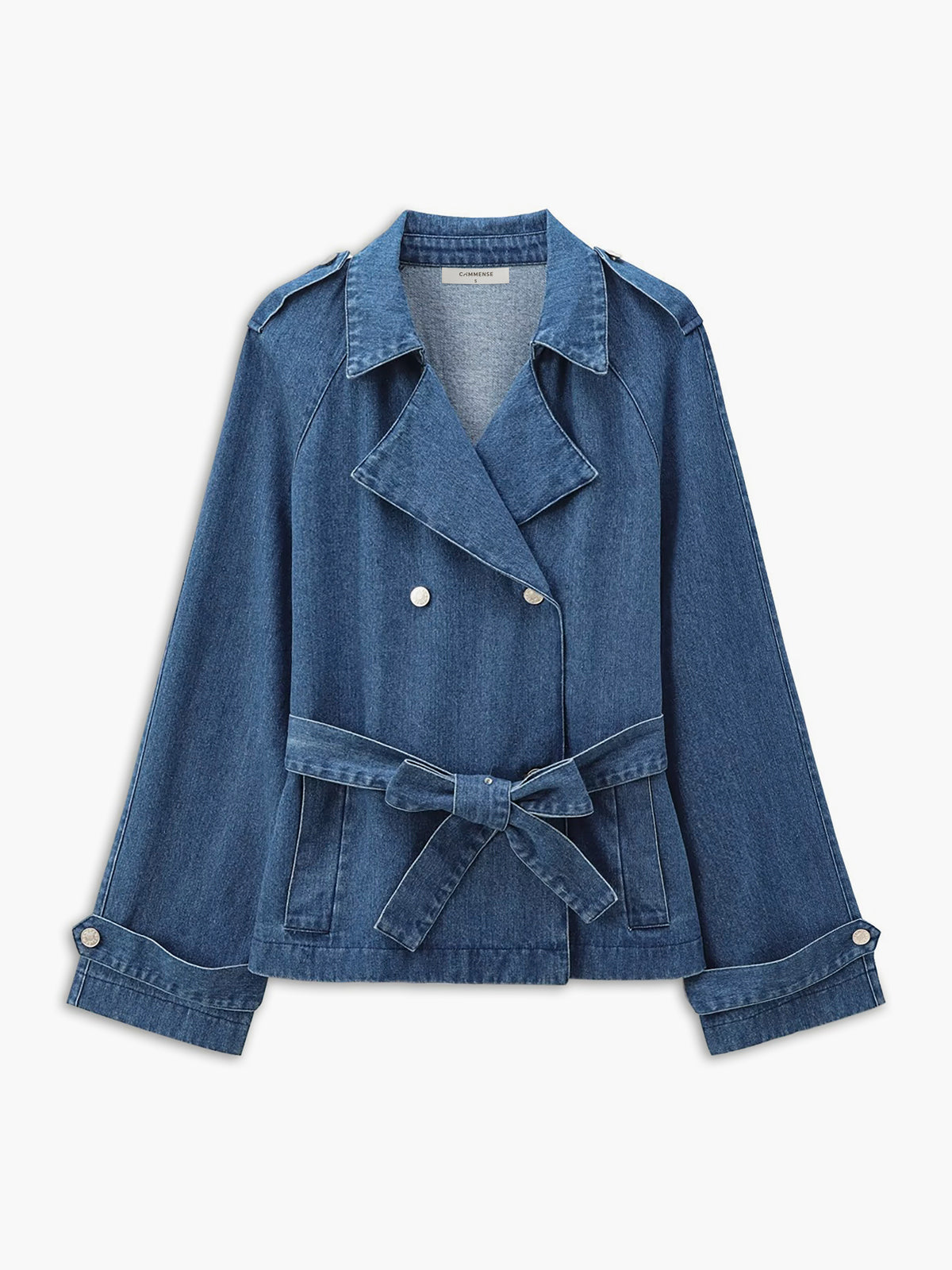 Seren Minimalist Belted Denim Jacket