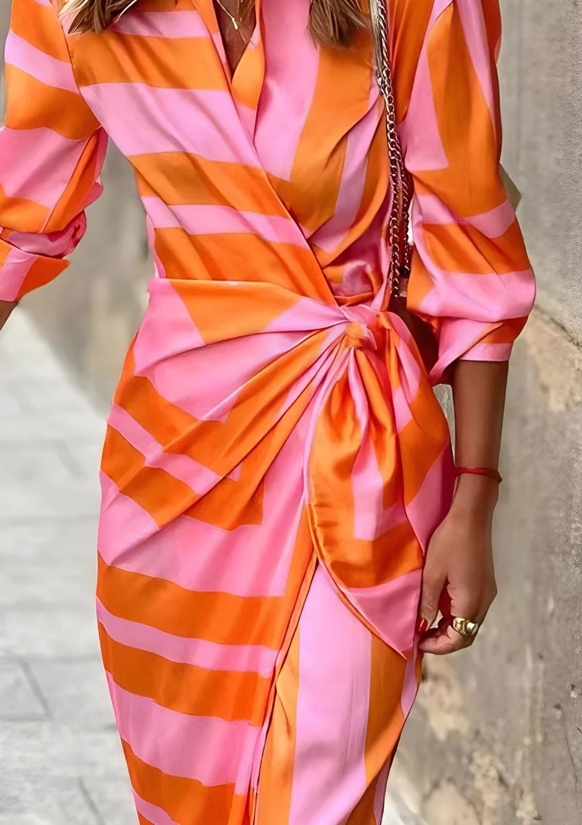 Olivia Elegant Wrap Shirt Dress