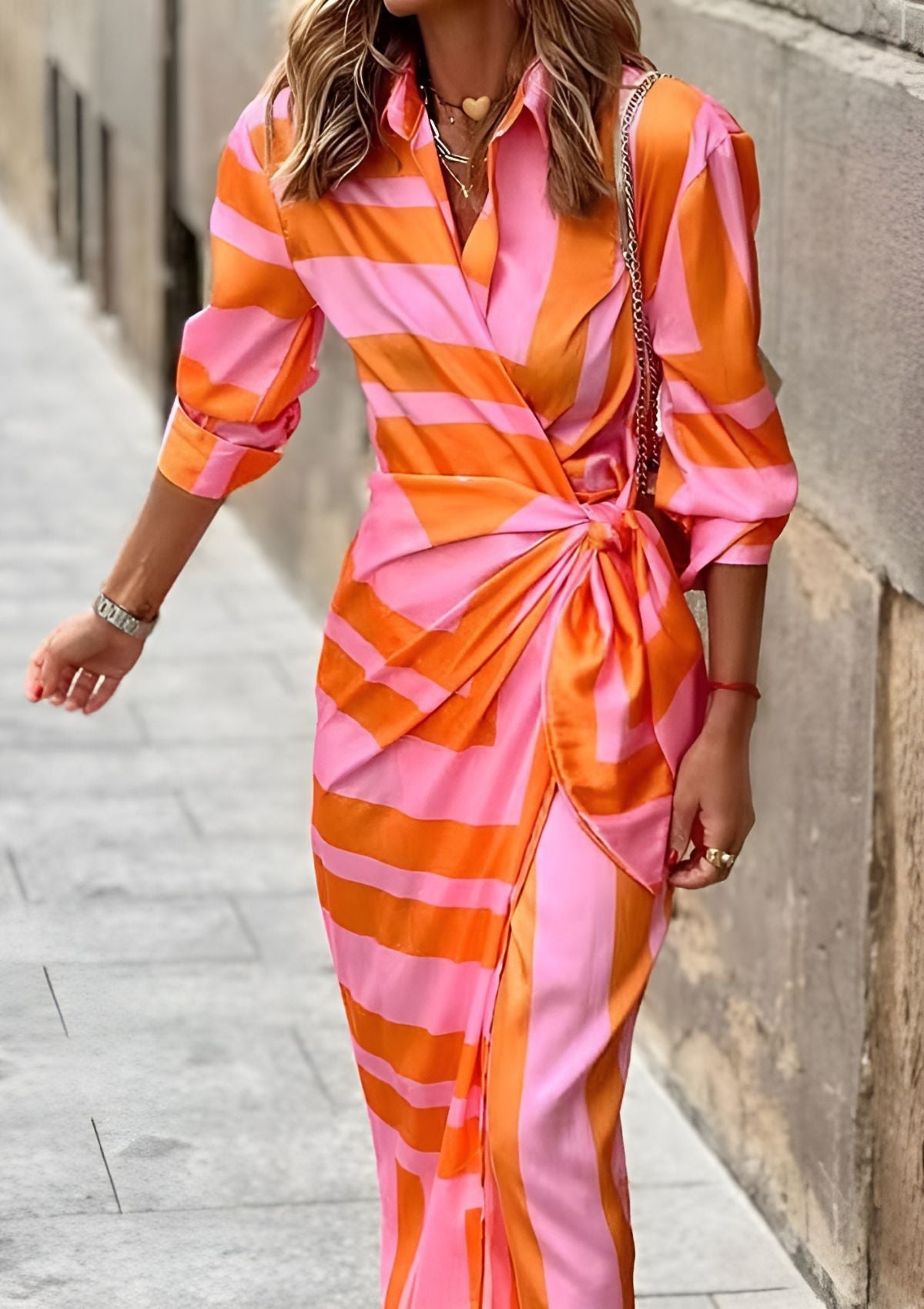 Olivia Elegant Wrap Shirt Dress