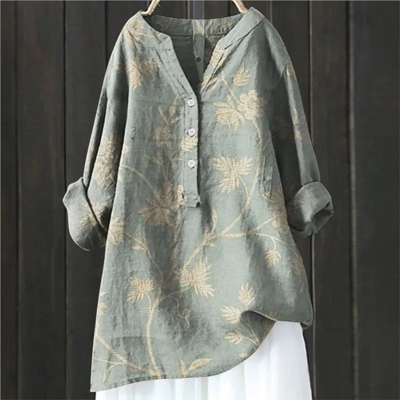 Clara Floral Button-Down Blouse