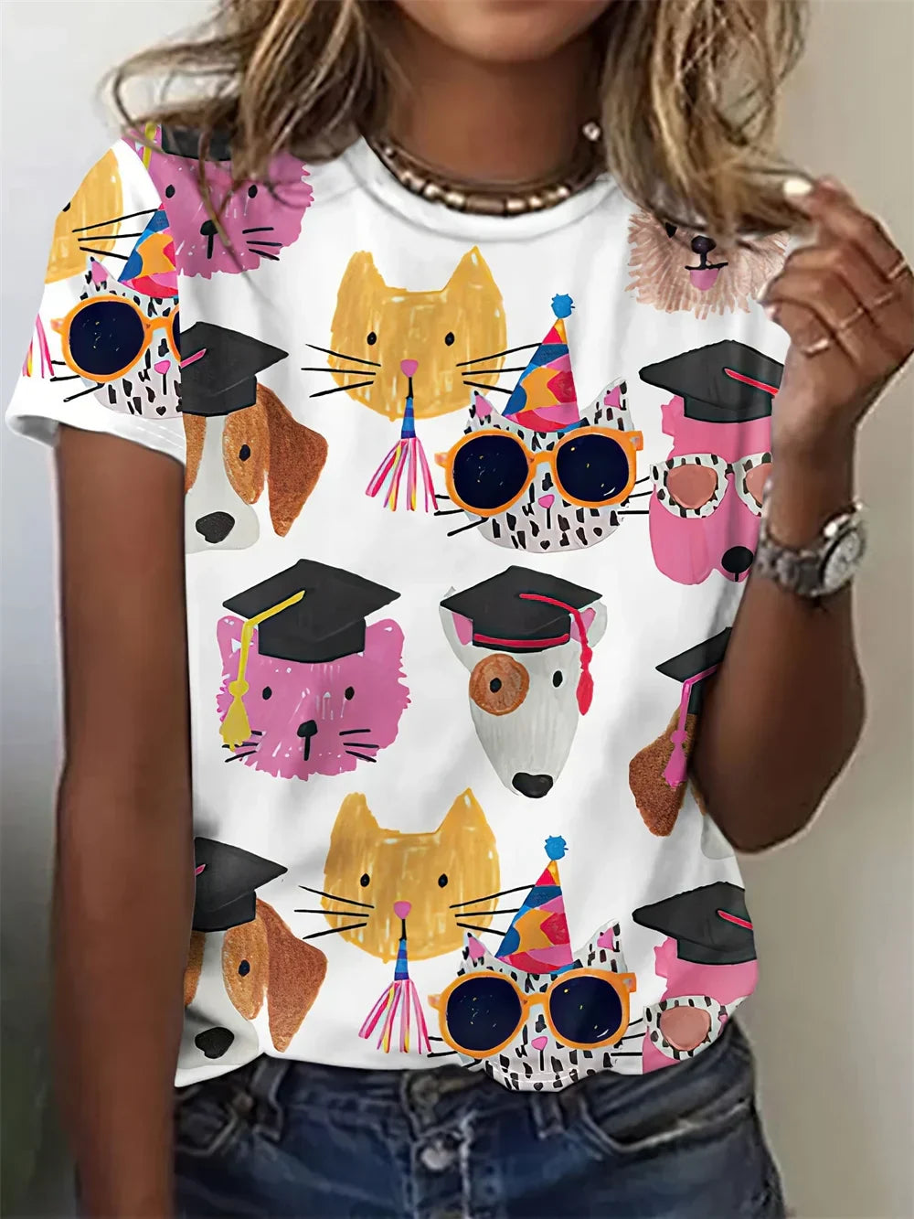 Nora Dog Print Graphic T-Shirt