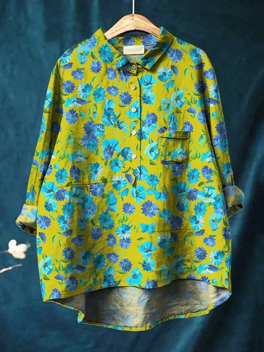 Elena Stylish Floral Button-Down Shirt