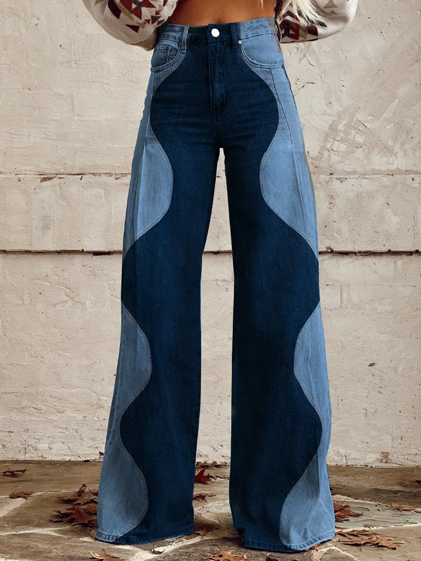 Lina Retro Color-Block Jeans