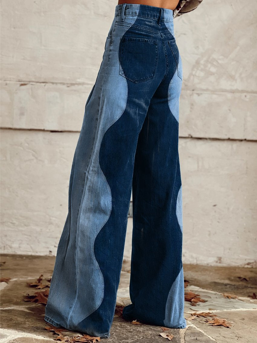 Lina Retro Color-Block Jeans