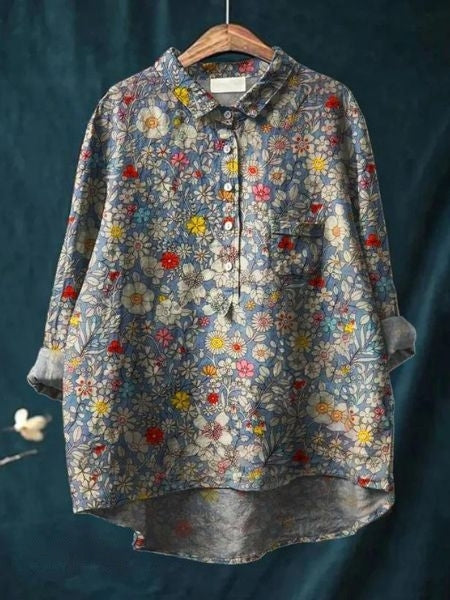 Elara Floral Print Blouse
