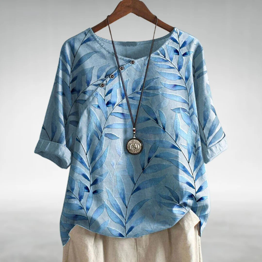 Mara Asymmetric Button Blouse