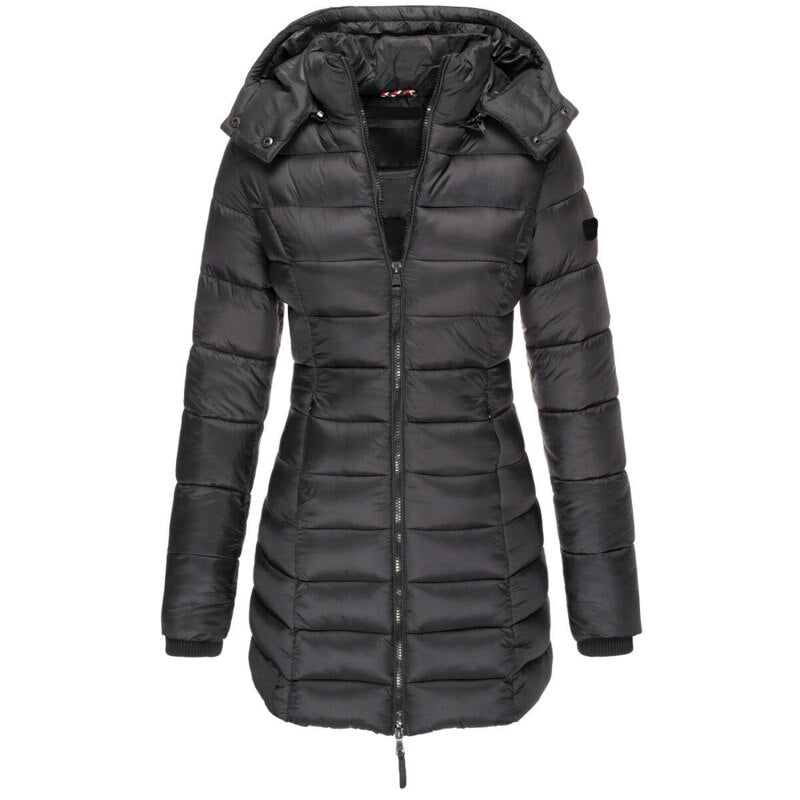 Alina Long Down Hooded Winter Jacket