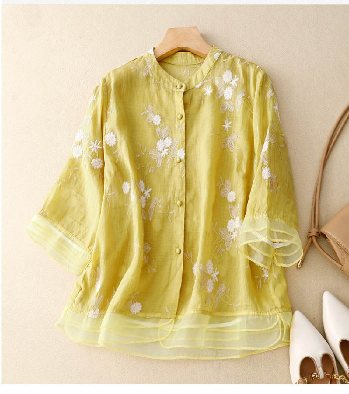 Elara Embroidered Floral Blouse