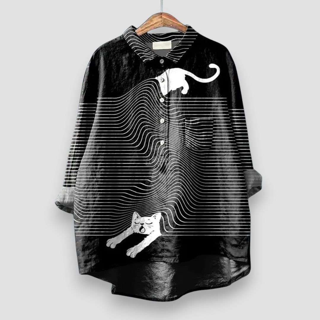 Amelia Dog Print Casual Shirt