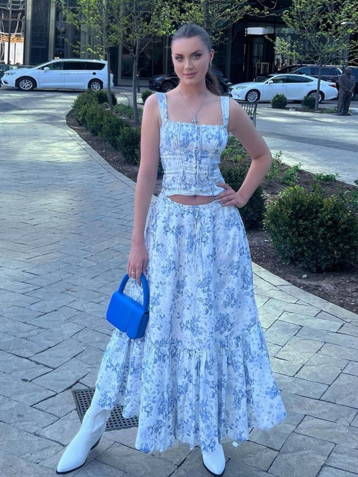 Ember Blossom Breeze Floral Cami Top