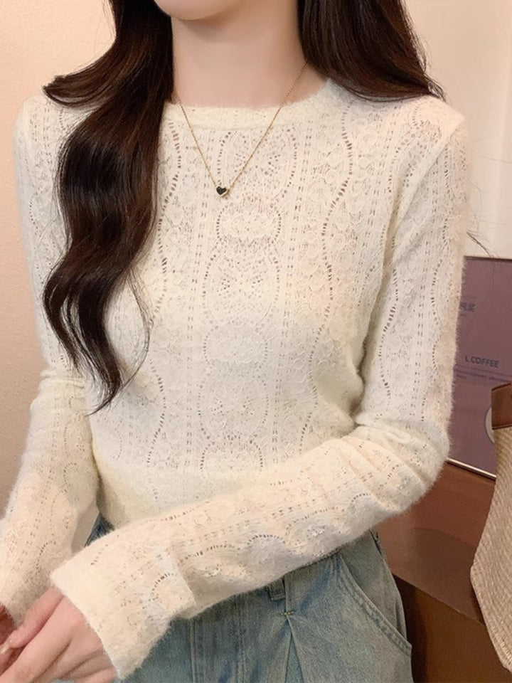 Mira Floral Knit Crew Neck Top